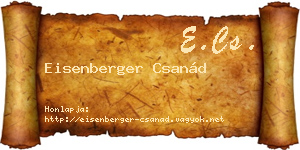 Eisenberger Csanád névjegykártya
